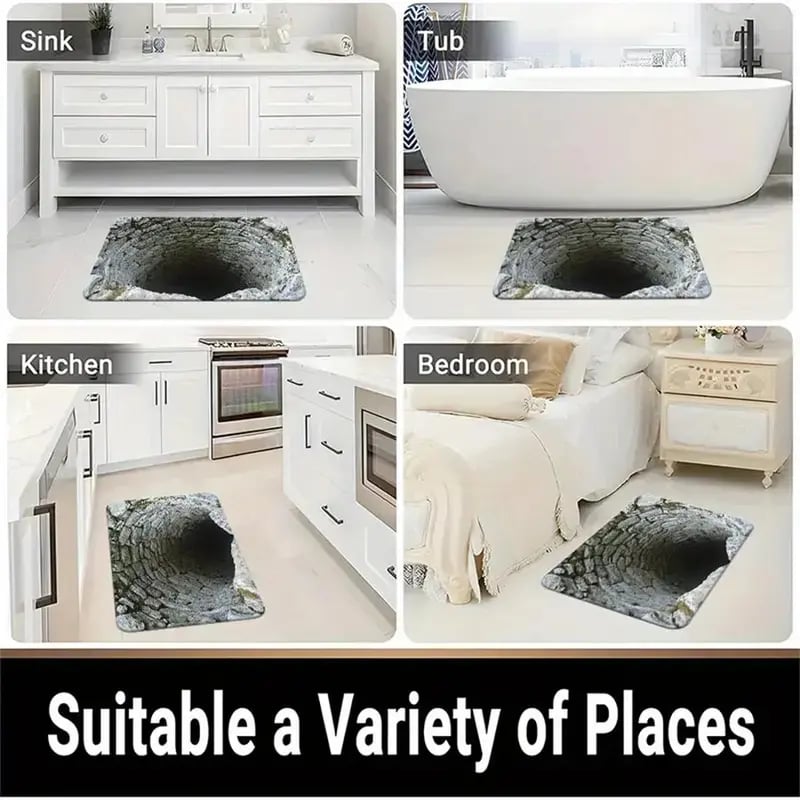 Visuelle Illusion Endloser Abgrund Muster HD Bedruckte rutschfeste Fußmatte