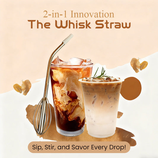 🍹 [2-in-1-Innovation] Der Whisk Straw | Trinken, umrühren und jeden Tropfen genießen! ✨