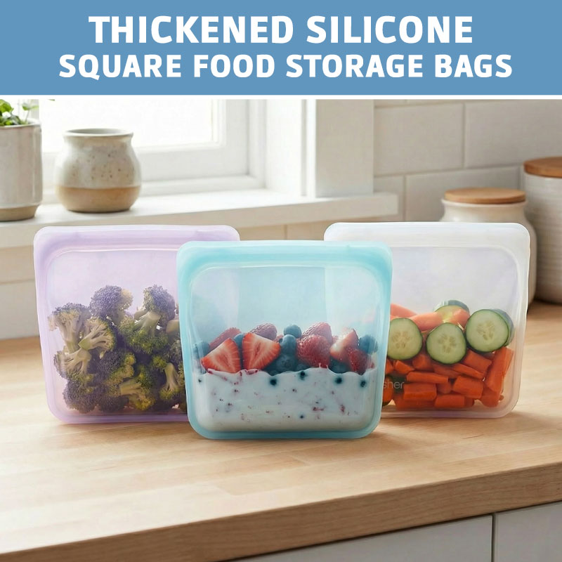 Verdickte quadratische Silikon-Lebensmittelbeutel