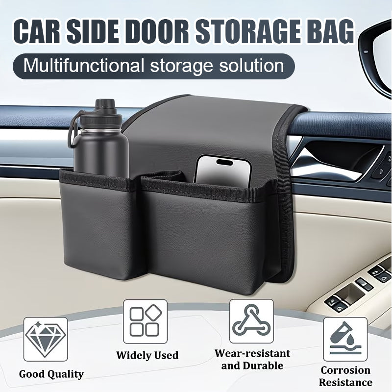 Car Side Door Storage Bag, Multi-functional Phone Key Holder, Foldable Cup Holder, Car Window Hanging Pouch