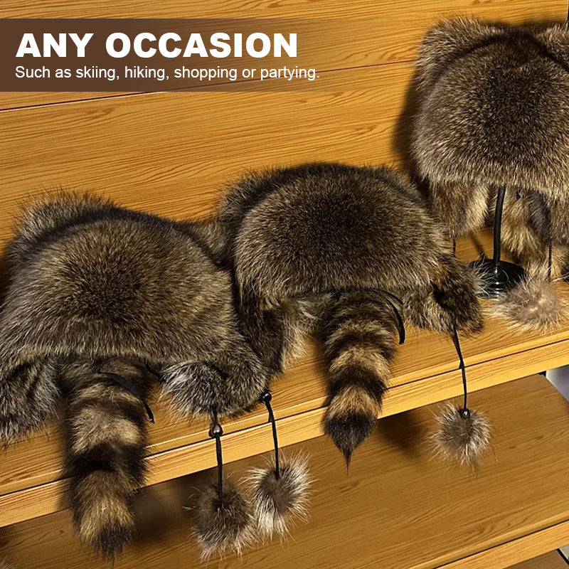 Imitation Waschbär-Warmmütze