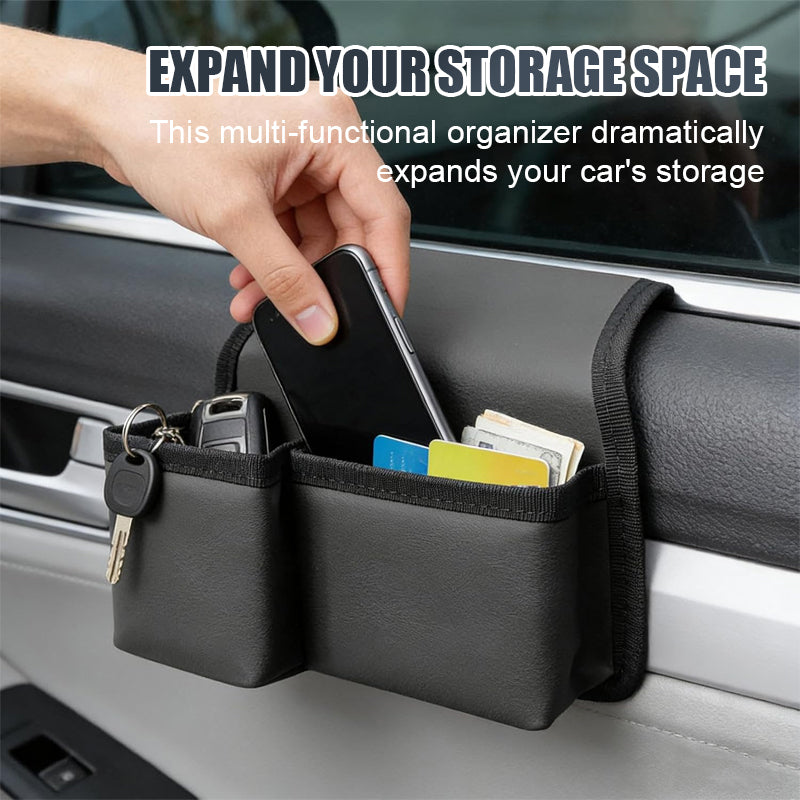 Car Side Door Storage Bag, Multi-functional Phone Key Holder, Foldable Cup Holder, Car Window Hanging Pouch