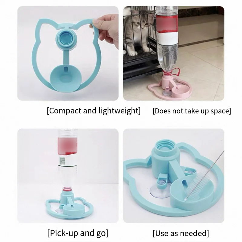 Tragbarer Wasserspender für Haustiere mit Schwerkraft – ohne Strom, automatische Nachfüllung für Katzen und kleine Hunde