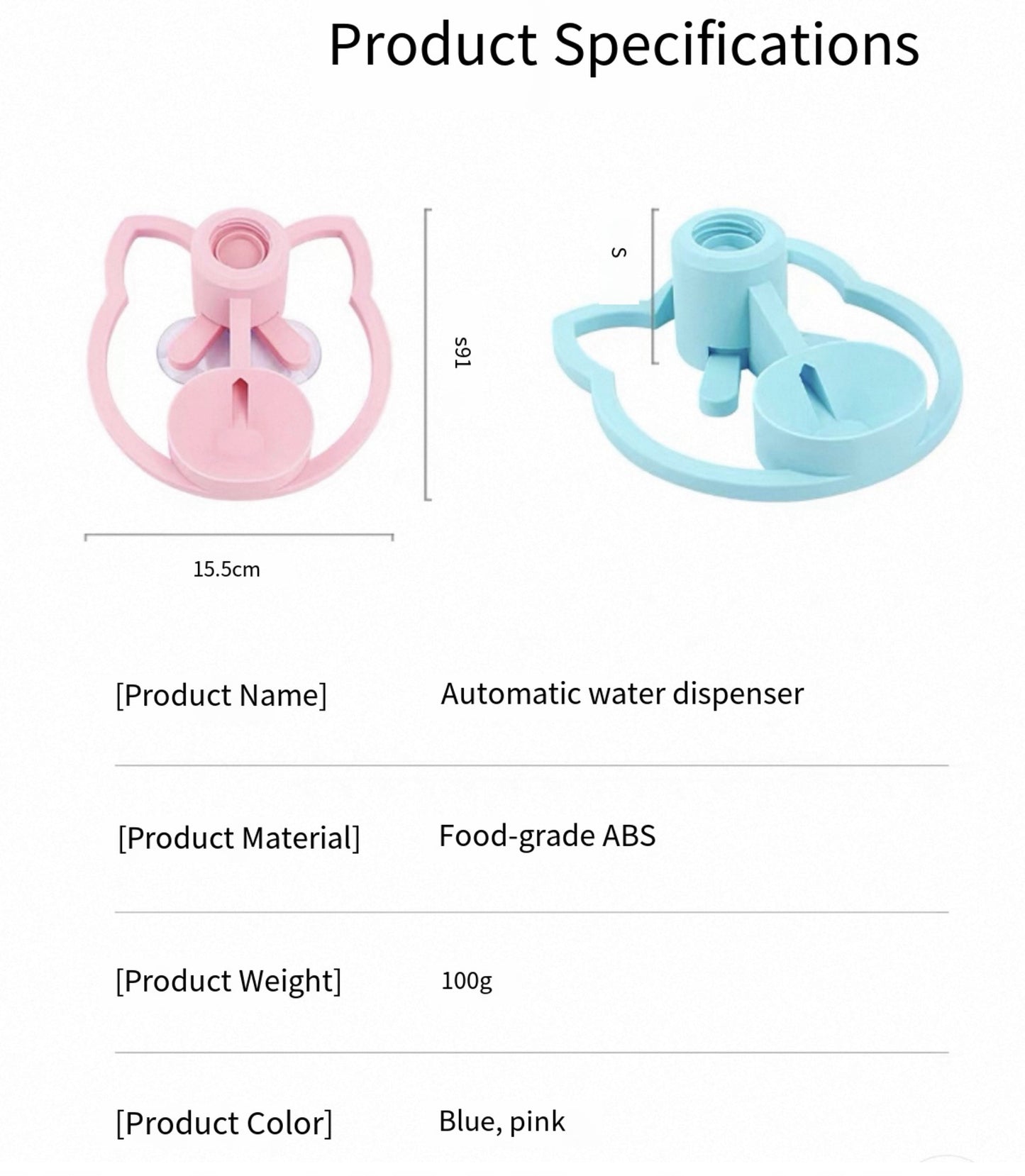 Tragbarer Wasserspender für Haustiere mit Schwerkraft – ohne Strom, automatische Nachfüllung für Katzen und kleine Hunde