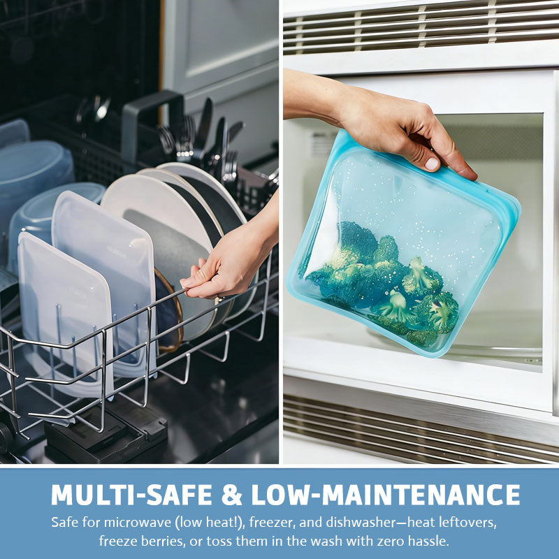 Verdickte quadratische Silikon-Lebensmittelbeutel