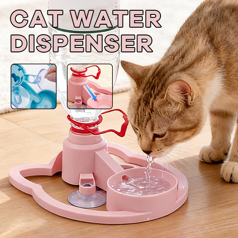 Tragbarer Wasserspender für Haustiere mit Schwerkraft – ohne Strom, automatische Nachfüllung für Katzen und kleine Hunde