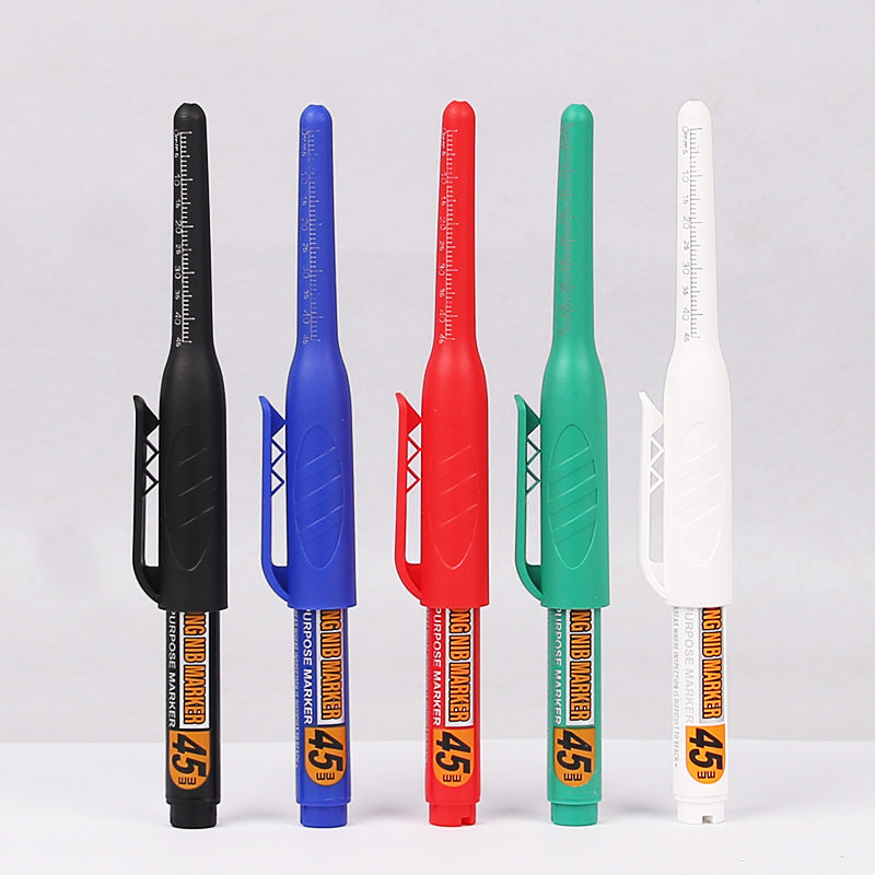 45mm Long-Tip Oil-Based Marker for Woodworking, Tile, and Deep Hole Marking