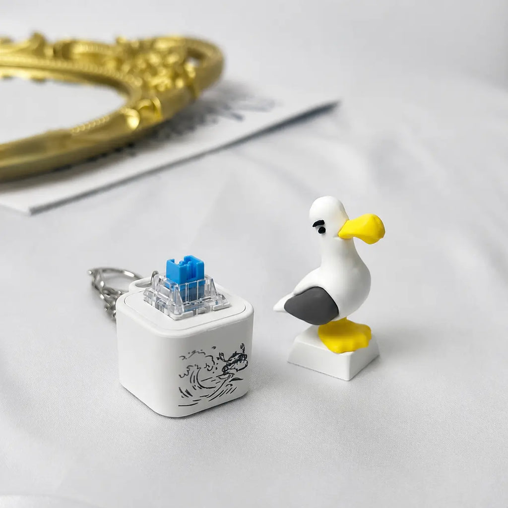 Seagull MINE! Button Keychain-Real Sound & LED Light