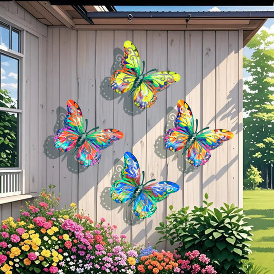 🦋Ein komplettes Set! 4-teilige Wanddekoration aus Metall in Schmetterlingsform🤩