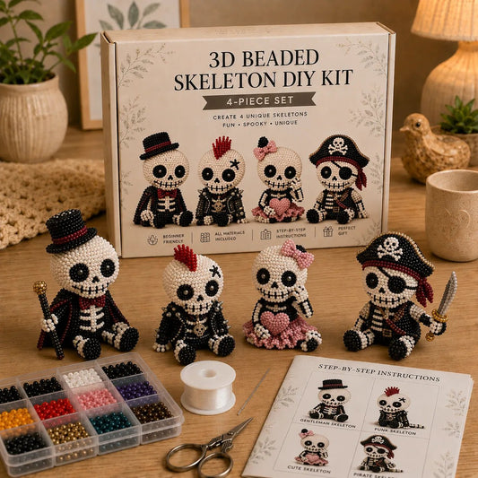 🔥Letzter Tag – 50 % Rabatt 💀 3D-Skelett-Bastelset mit Perlen