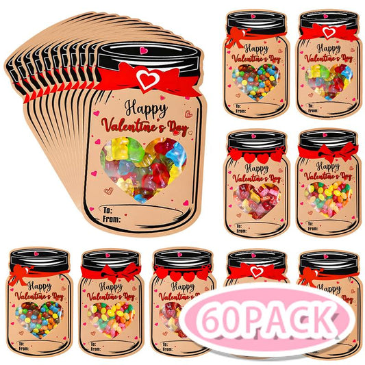 💖 Valentinstagskarten für Kinder –  Mason Jar Valentinstag-Geschenkkarten 💖