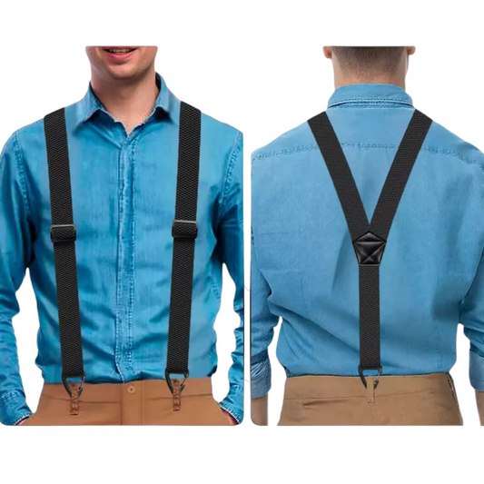 👔 Herren-Hosenträger mit X-förmigem Rücken und robusten Hakenverschlüssen
