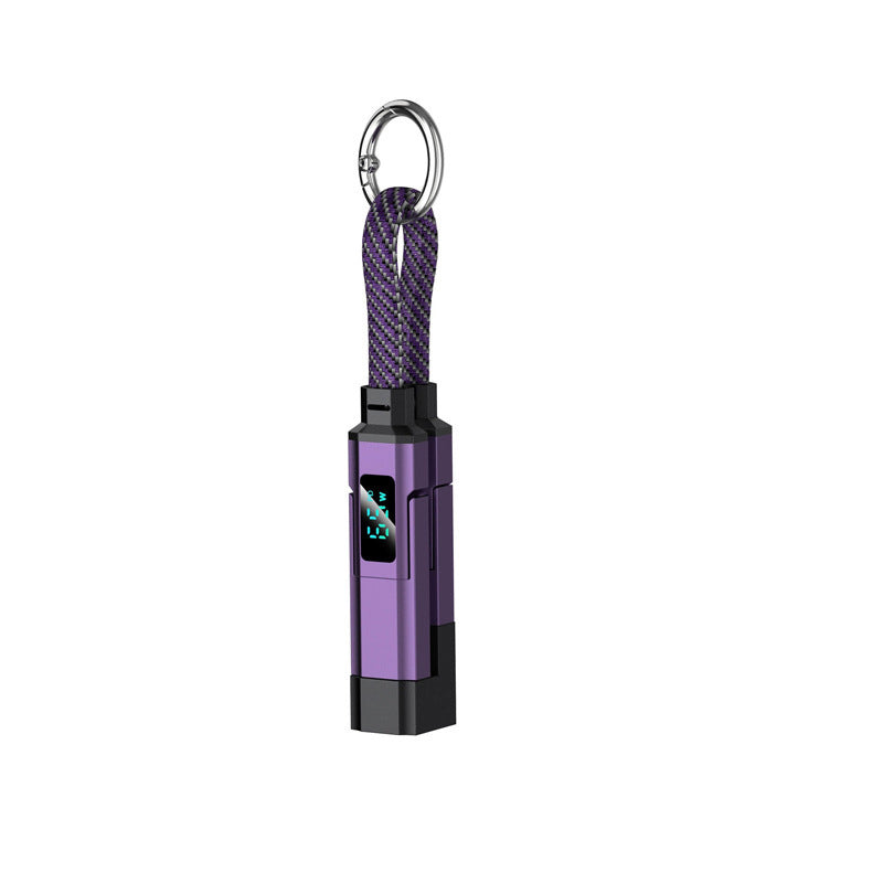 🔌 4-in-1-Ladekabel mit Digitalanzeige und Schlüsselanhänger – Schnellladefunktion, knickfest und kompakt