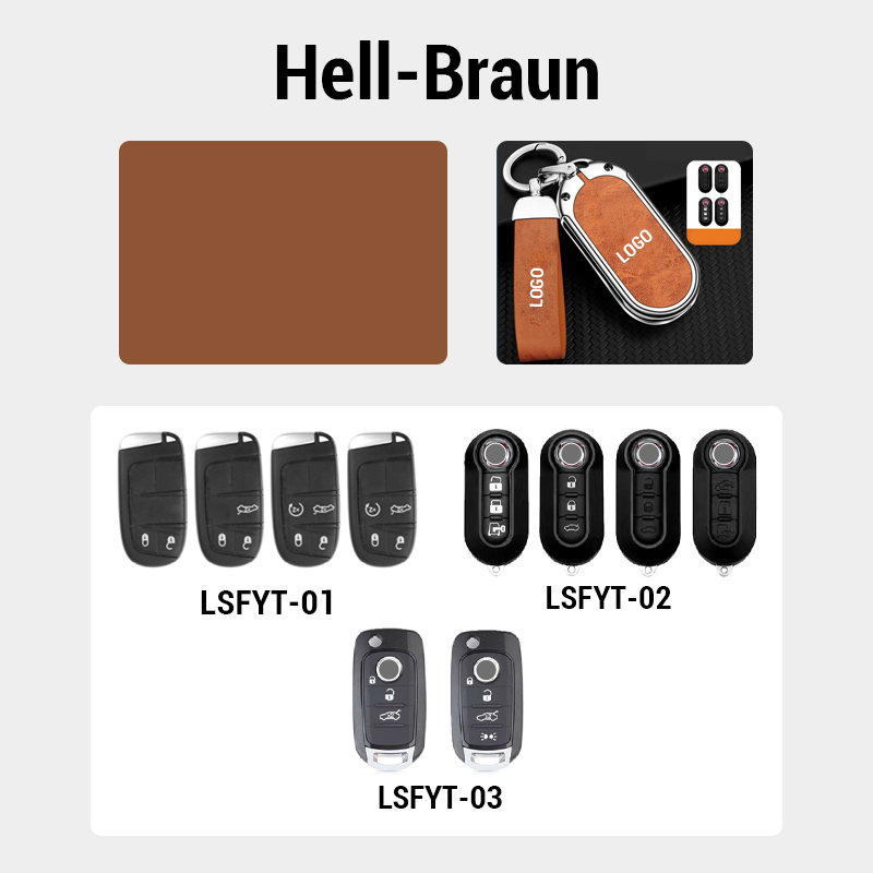 Für Fiat Leder-Schlüsselanhänger